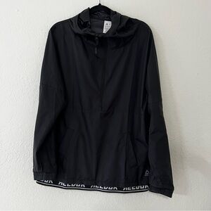 Reebok Lightweight‎ Hooded Windbreaker Black Rain Half Zip Men’s Size Medium